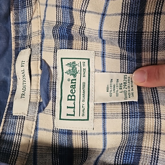 LLBean Men's Lightweight Flannel Work Jacket - Picture 2 of 4